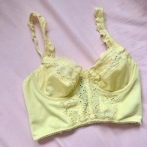 Out from Under UO Yellow Lace Crop Top